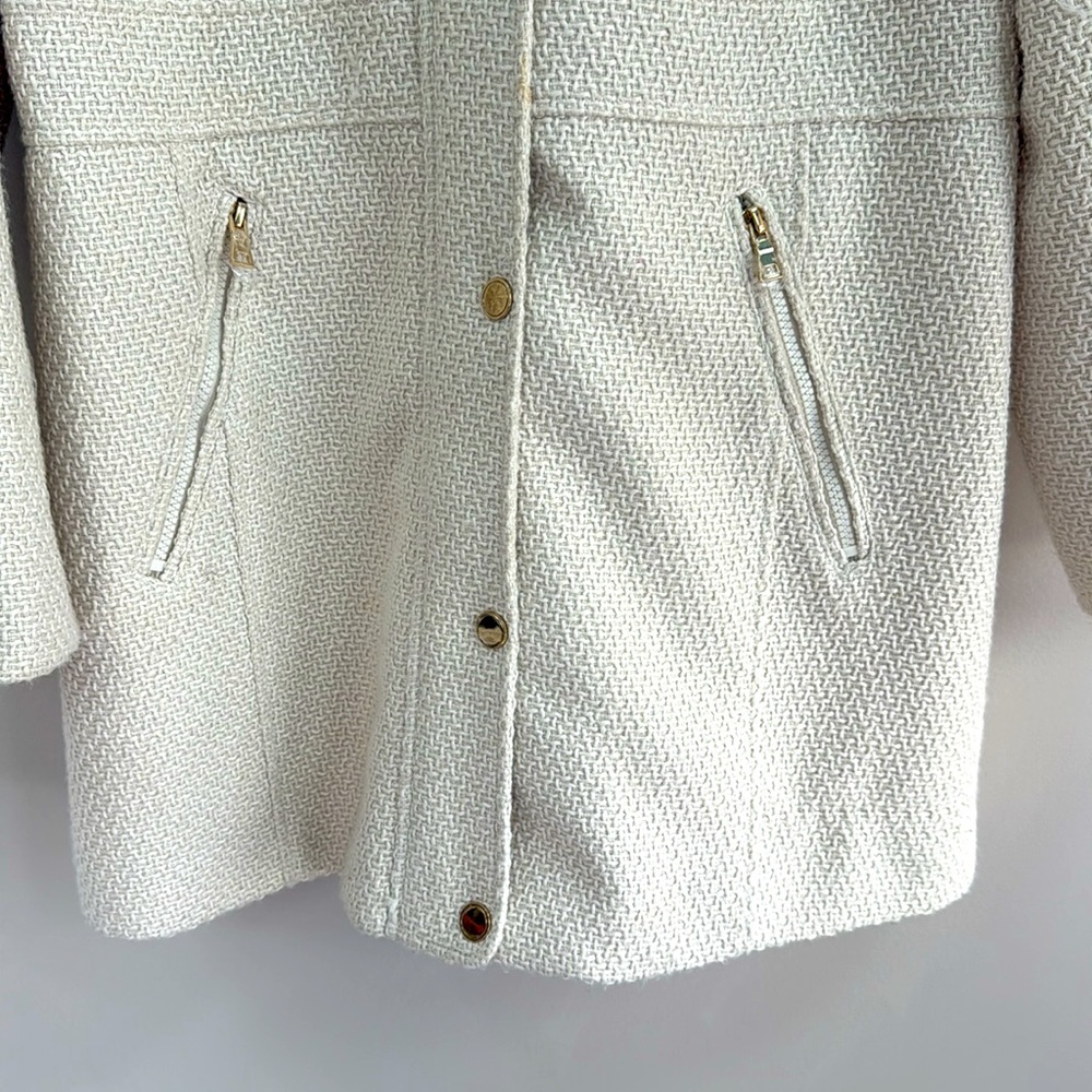 *LIKE NEW* Women's I.N.C International Concepts Cream Tweed Winter Coat - Size L - Picture 3 of 14